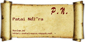 Patai Nóra névjegykártya